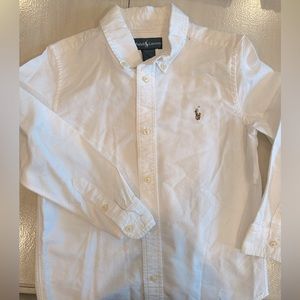 POLO Ralph Lauren Boys White Oxford Button Down long Sleeve shirt